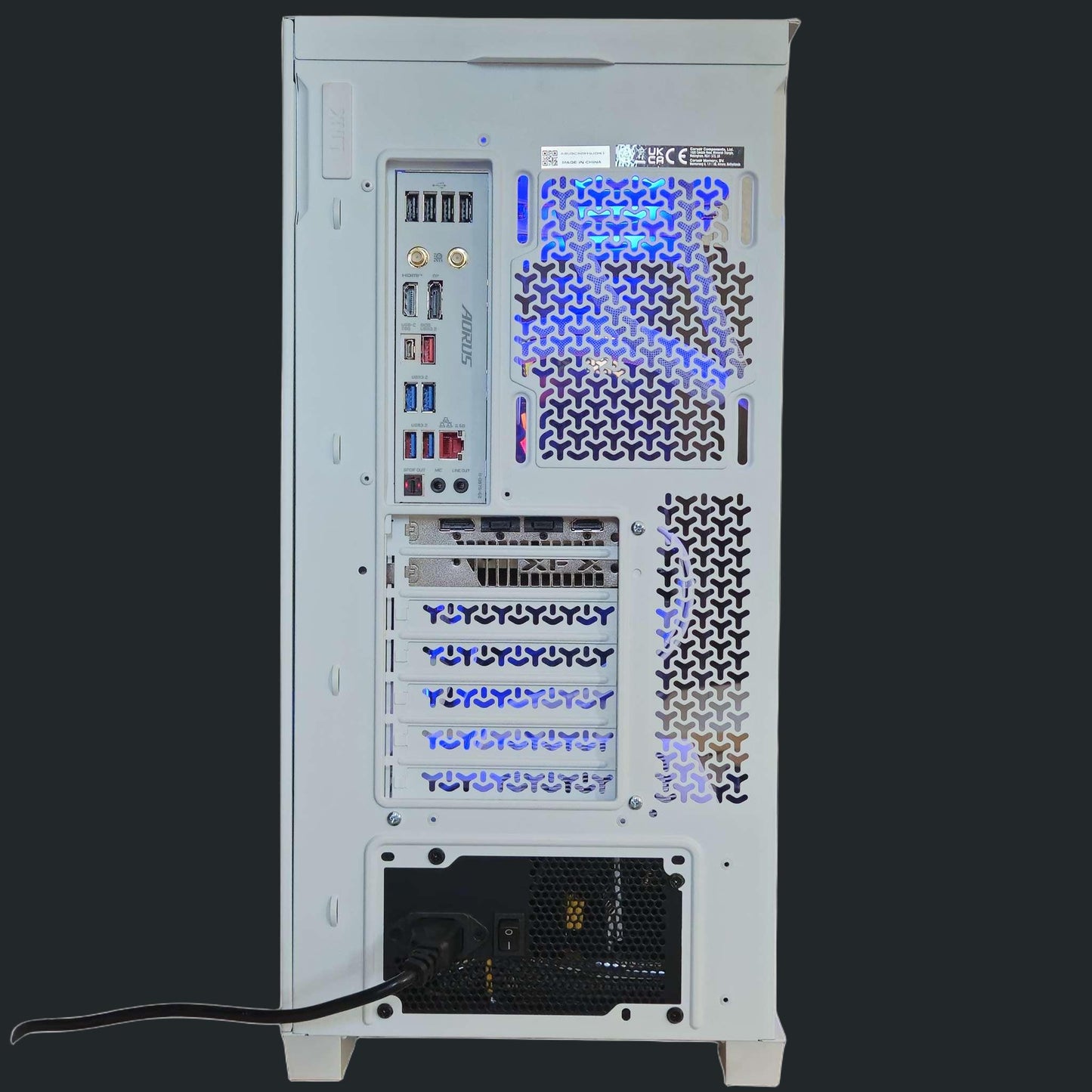 Gaming PC for sale back IO panel with hdmi usb and ethernet connectivity