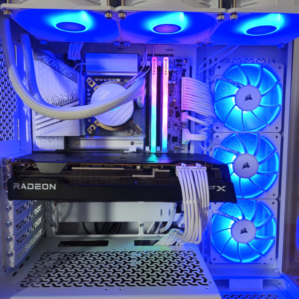 Custom Gaming PC - RGB White Case Gaming Build - Side view of components