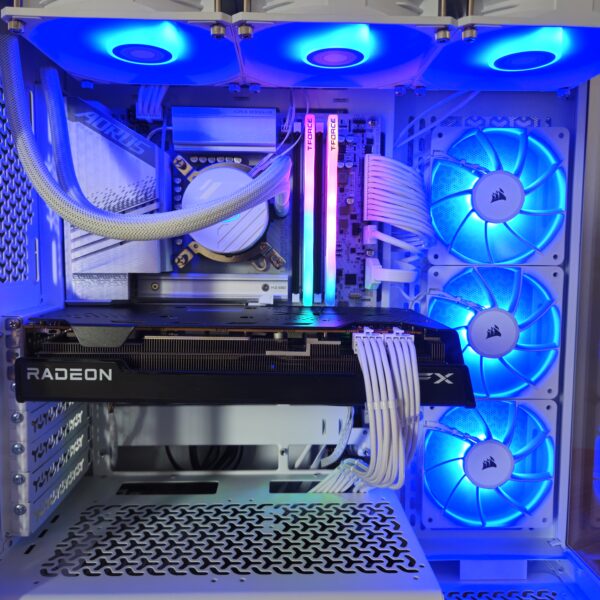 Custom Gaming PC - RGB White Case Gaming Build - Side view of components